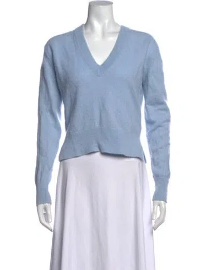 Pre-owned Joie Cashmere V-neck Sweater In Blue