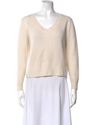 Pre-owned Joie Cashmere V-neck Sweater In Neutral