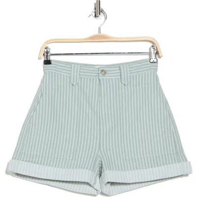 Joie Charlotte Stripe Stretch Cotton High Waist Shorts In Green Stripe