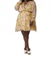 Joie Clara Mini Silk Dress - Plus Size In Amber Gold In Yellow