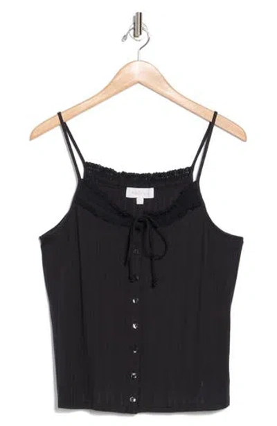 Joie Clover Cotton Camisole In Caviar