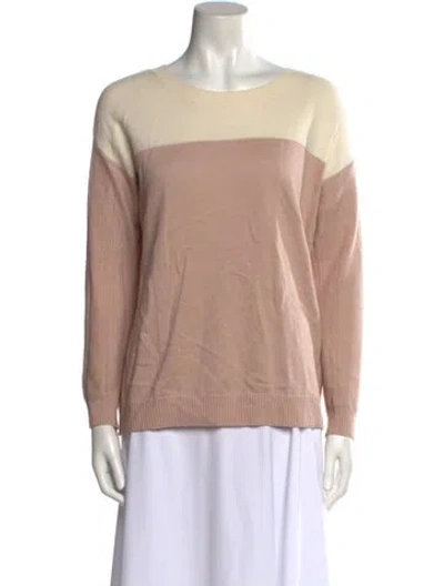 Pre-owned Joie Colorblock Pattern Bateau Neckline Sweater In Neutral