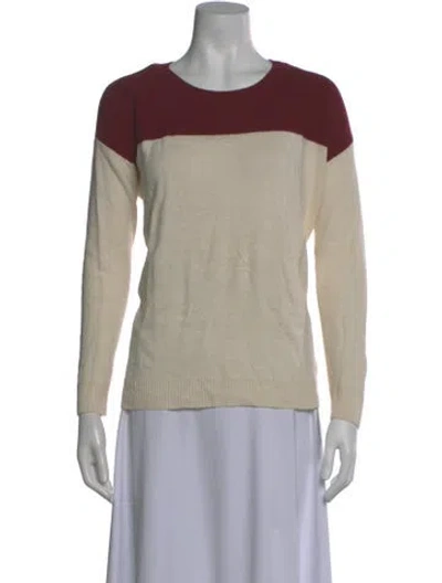 Pre-owned Joie Colorblock Pattern Bateau Neckline Sweater In Neutral