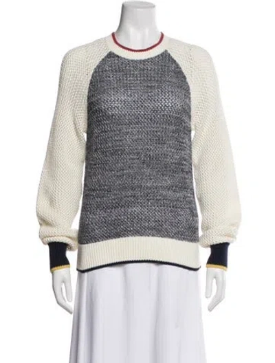 Pre-owned Joie Colorblock Pattern Crew Neck Sweater In Multi