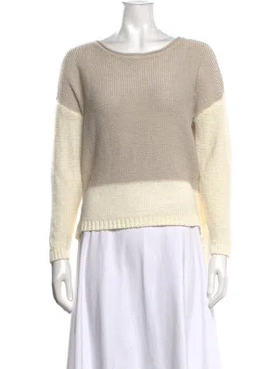 Pre-owned Joie Colorblock Pattern Crew Neck Sweater In Neutrals