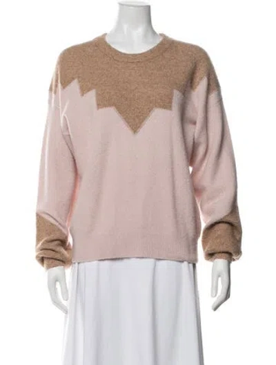 Pre-owned Joie Colorblock Pattern Crew Neck Sweater In Pink