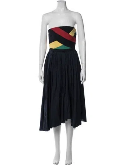 Pre-owned Joie Colorblock Pattern Midi Length Dress In Yellow