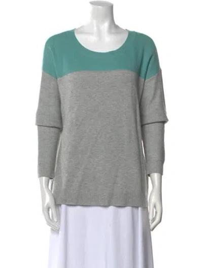 Pre-owned Joie Colorblock Pattern Scoop Neck Sweater In Gray