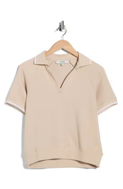 Joie Contrast Stripe Polo In Brown