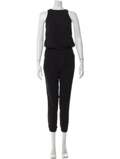 Pre-owned Joie Crew Neck Jumpsuit In Black
