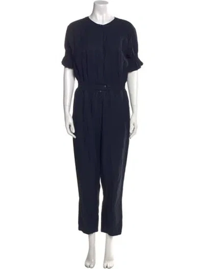 Pre-owned Joie Crew Neck Jumpsuit In Blue