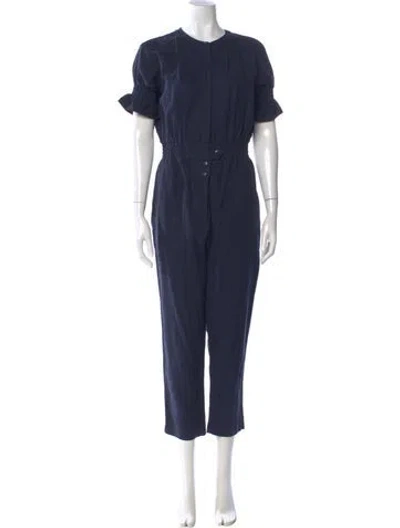 Pre-owned Joie Crew Neck Jumpsuit In Blue