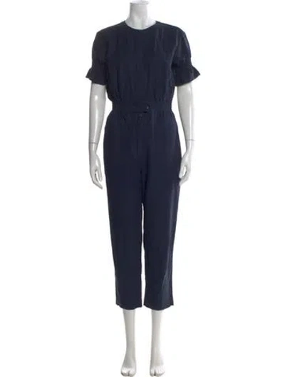 Pre-owned Joie Crew Neck Jumpsuit In Blue