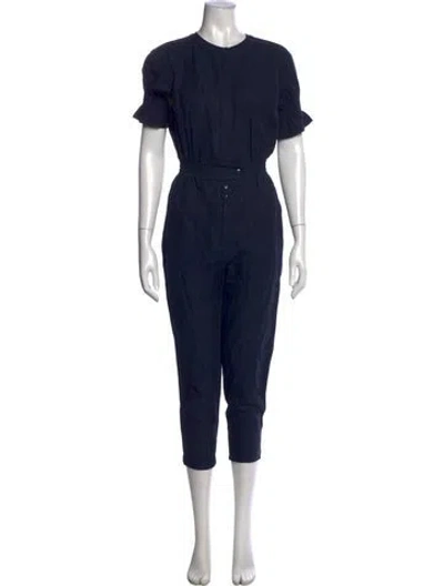 Pre-owned Joie Crew Neck Jumpsuit In Blue