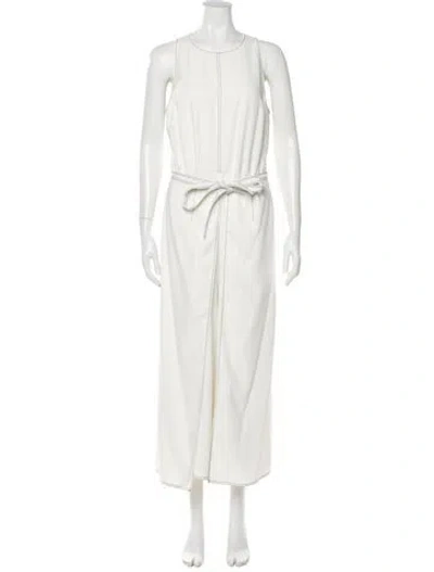 Pre-owned Joie Crew Neck Jumpsuit In White