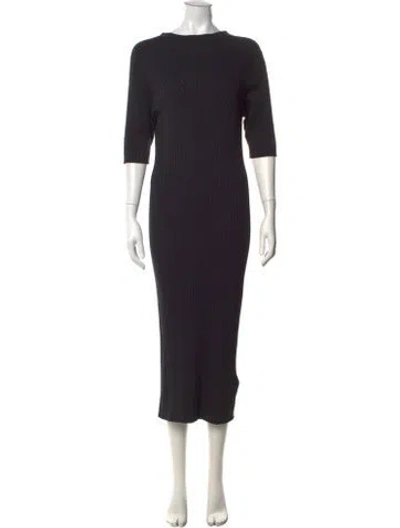Pre-owned Joie Crew Neck Long Dress In Black