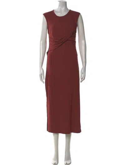 Pre-owned Joie Crew Neck Long Dress In Red