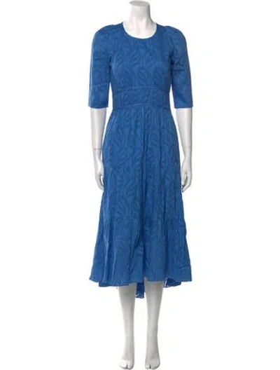 Pre-owned Joie Crew Neck Long Dress W/ Tags In Blue