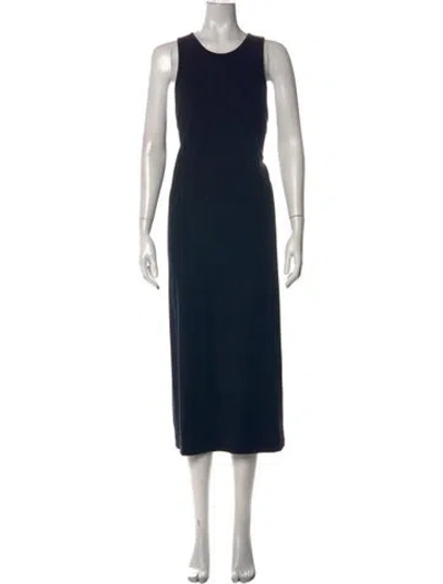 Pre-owned Joie Crew Neck Midi Length Dress In Blue