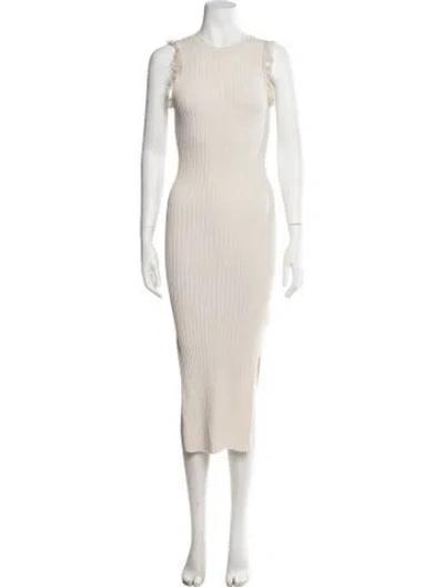 Pre-owned Joie Crew Neck Midi Length Dress In Neutrals