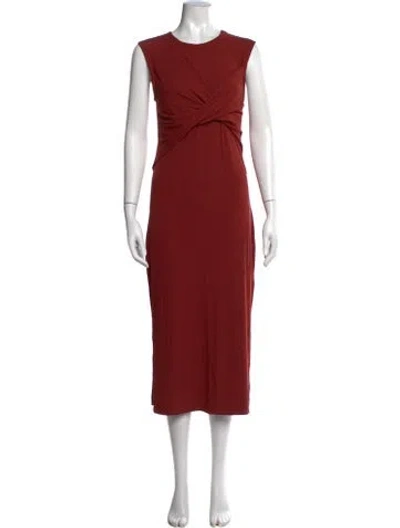 Pre-owned Joie Crew Neck Midi Length Dress W/ Tags In Red