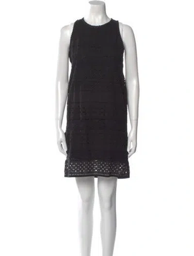 Pre-owned Joie Crew Neck Mini Dress In Black
