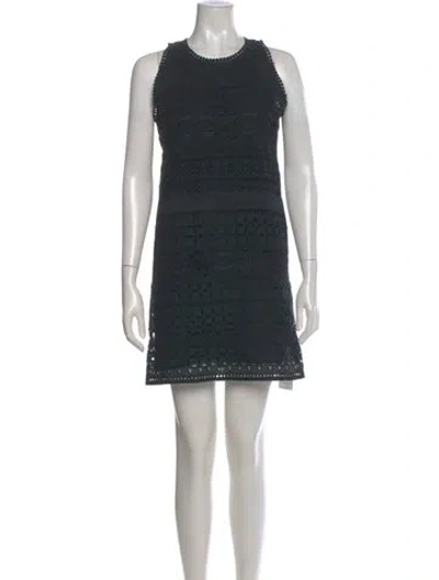 Pre-owned Joie Crew Neck Mini Dress In Black