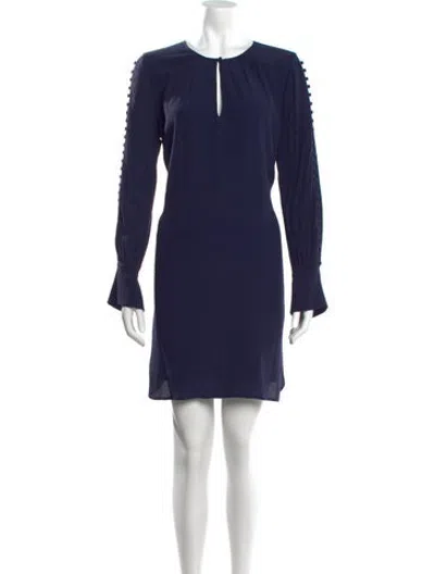 Pre-owned Joie Crew Neck Mini Dress In Blue