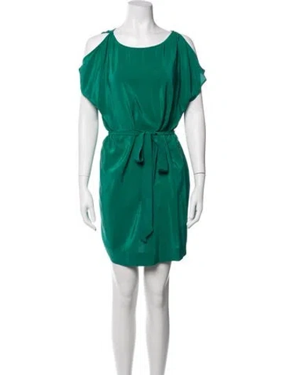 Pre-owned Joie Crew Neck Mini Dress In Green
