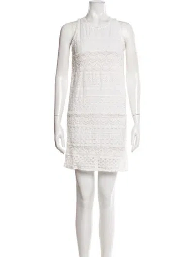 Pre-owned Joie Crew Neck Mini Dress In Neutral