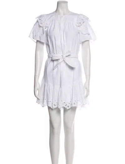 Pre-owned Joie Crew Neck Mini Dress In White