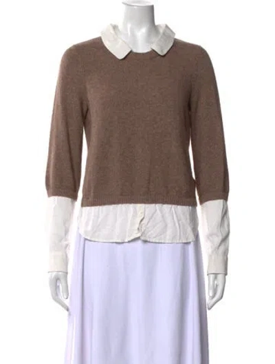 Pre-owned Joie Crew Neck Sweater In Brown