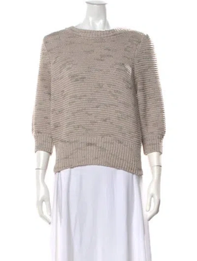 Pre-owned Joie Crew Neck Sweater In Neutral