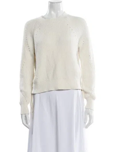 Pre-owned Joie Crew Neck Sweater In White