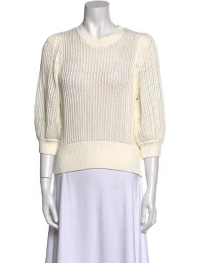Pre-owned Joie Crew Neck Sweater In White