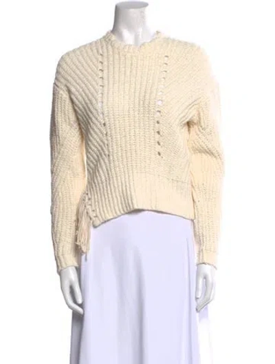 Pre-owned Joie Crew Neck Sweater In White