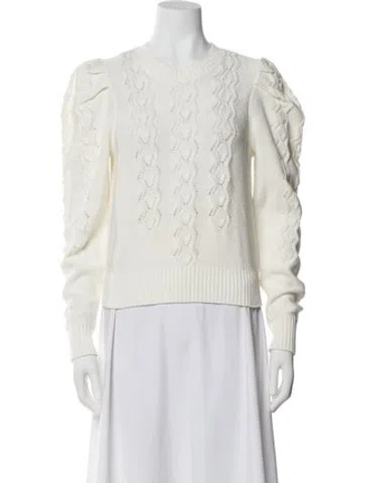 Pre-owned Joie Crew Neck Sweater In White