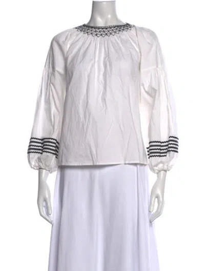 Pre-owned Joie Crew Neck Sweater In White