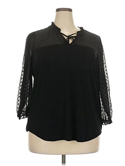 Pre-owned Joie De Vivre 3/4 Sleeve Blouse In Black