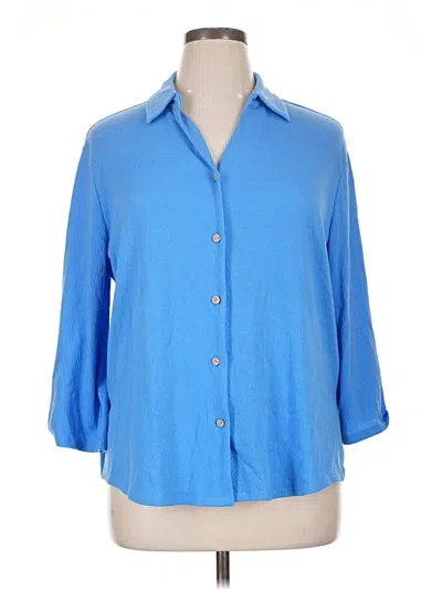 Pre-owned Joie De Vivre 3/4 Sleeve Blouse In Blue