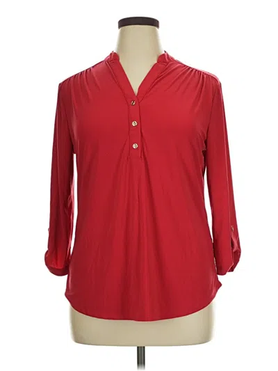 Pre-owned Joie De Vivre 3/4 Sleeve Blouse In Red