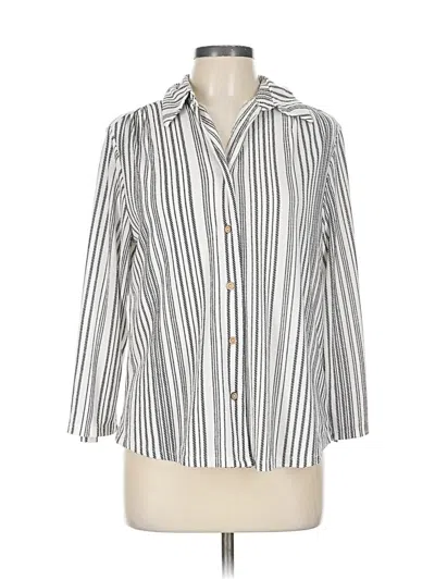 Pre-owned Joie De Vivre 3/4 Sleeve Blouse In Silver