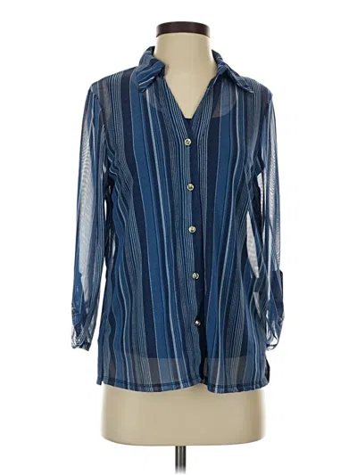Pre-owned Joie De Vivre Long Sleeve Blouse In Blue