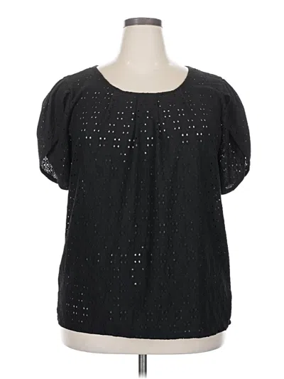 Pre-owned Joie De Vivre Short Sleeve Blouse In Black