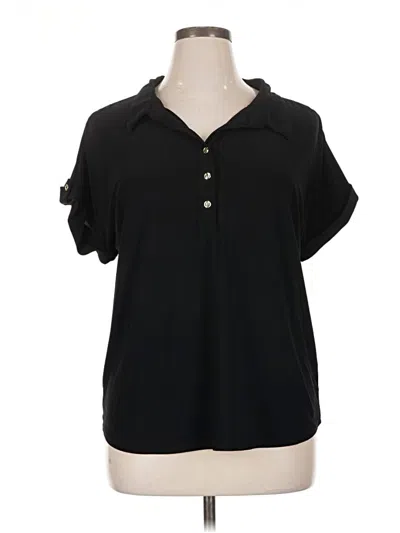 Pre-owned Joie De Vivre Short Sleeve Blouse In Black