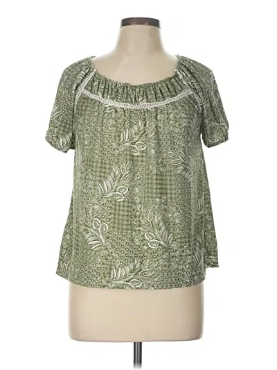 Pre-owned Joie De Vivre Short Sleeve Blouse In Green