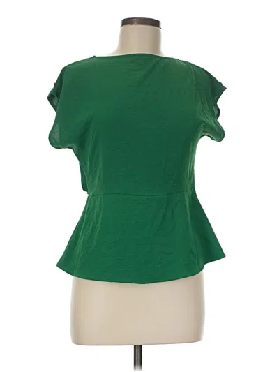 Pre-owned Joie De Vivre Short Sleeve Top Green Sweetheart Neckline Tops