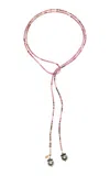 Joie Digiovanni 14k Yellow Gold  Pink Tourmaline Pearl Necklace