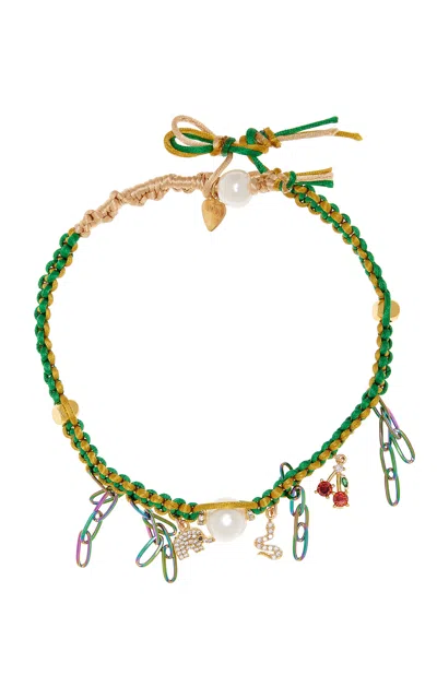 Joie Digiovanni Green With Envy Stainless Steel Multi-stone Necklace In Green