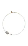 Joie Digiovanni Ice Ombre 18k Yellow Gold Aquamarine Diamond Pearl Necklace In Blue
